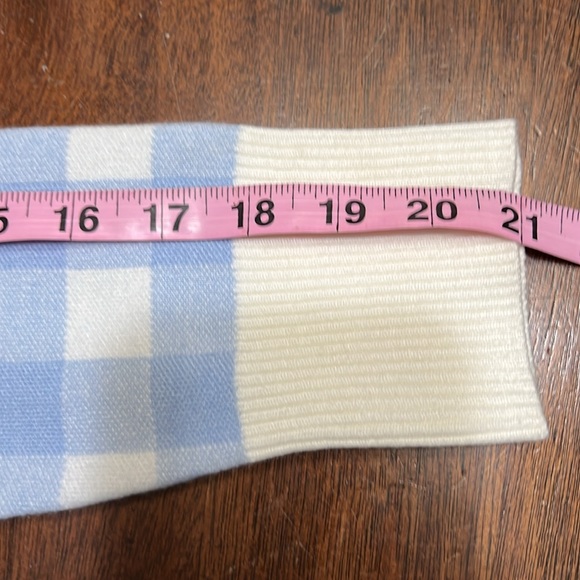 Nanette Lepore Blue Cream Plaid Button Up Cardigan Sz M NWT - Picture 9 of 12